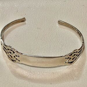 Lunt Sterling silver identification ID cuff bracelet blank Sz 7.25 15G
